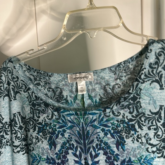 Dressbarn Blue Patterned Women's Top size 2X - Picture 4 of 11